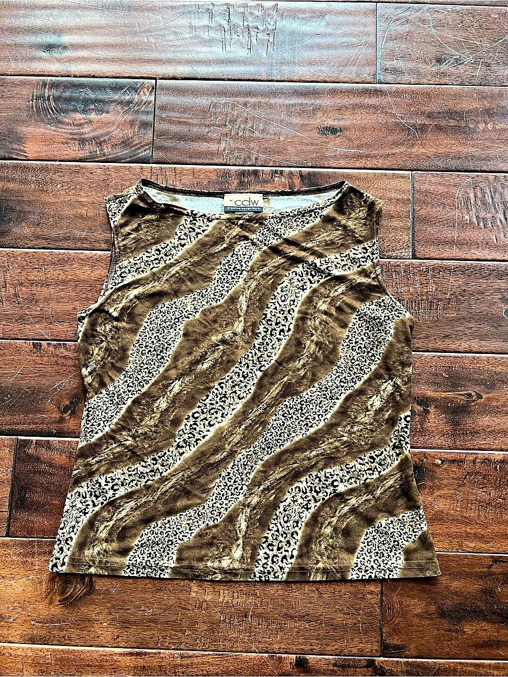 Cdw Animal Print Tank Top in Brown & Black Like New